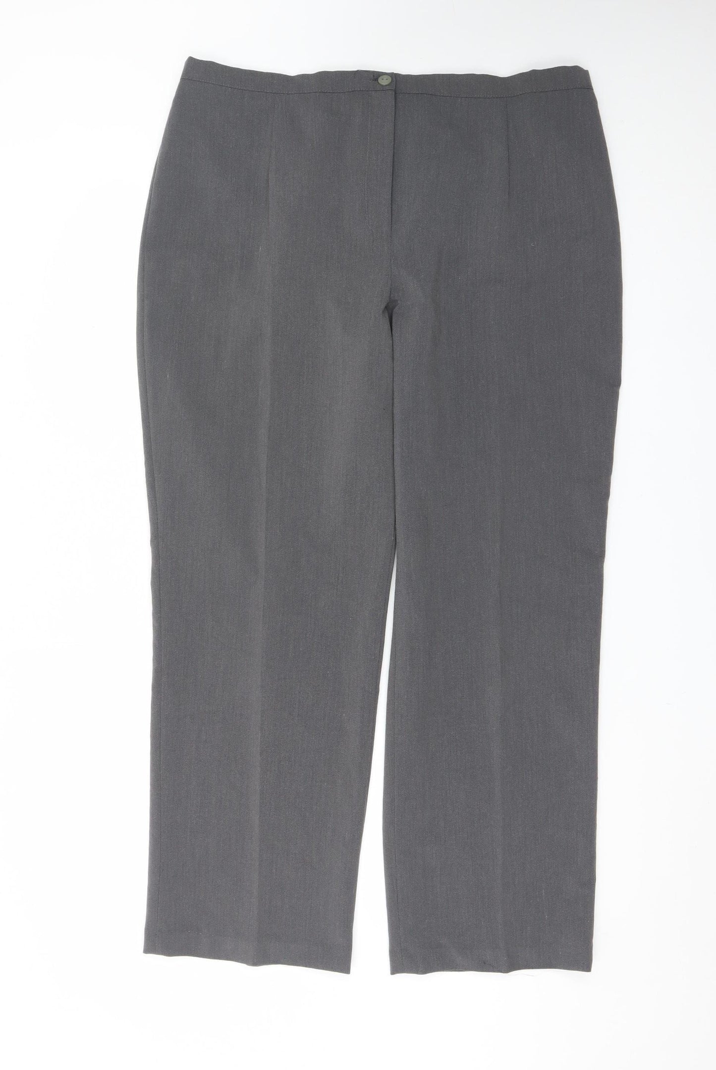Bassini Women's Grey Straight Leg Stretch Trousers Size 18