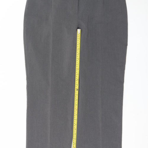 Bassini Women's Grey Straight Leg Stretch Trousers Size 18