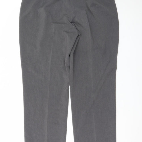 Bassini Women's Grey Straight Leg Stretch Trousers Size 18
