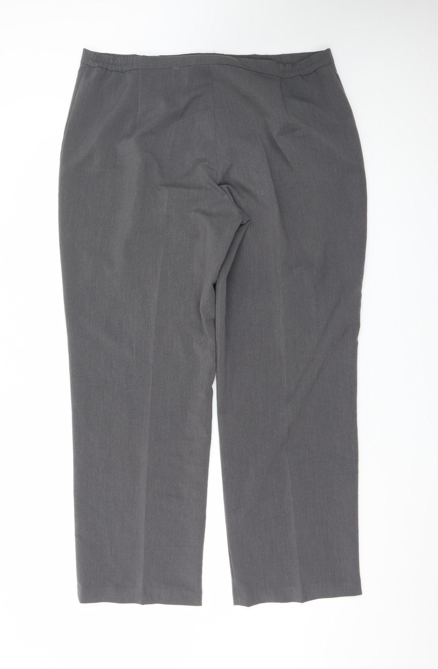 Bassini Women's Grey Straight Leg Stretch Trousers Size 18