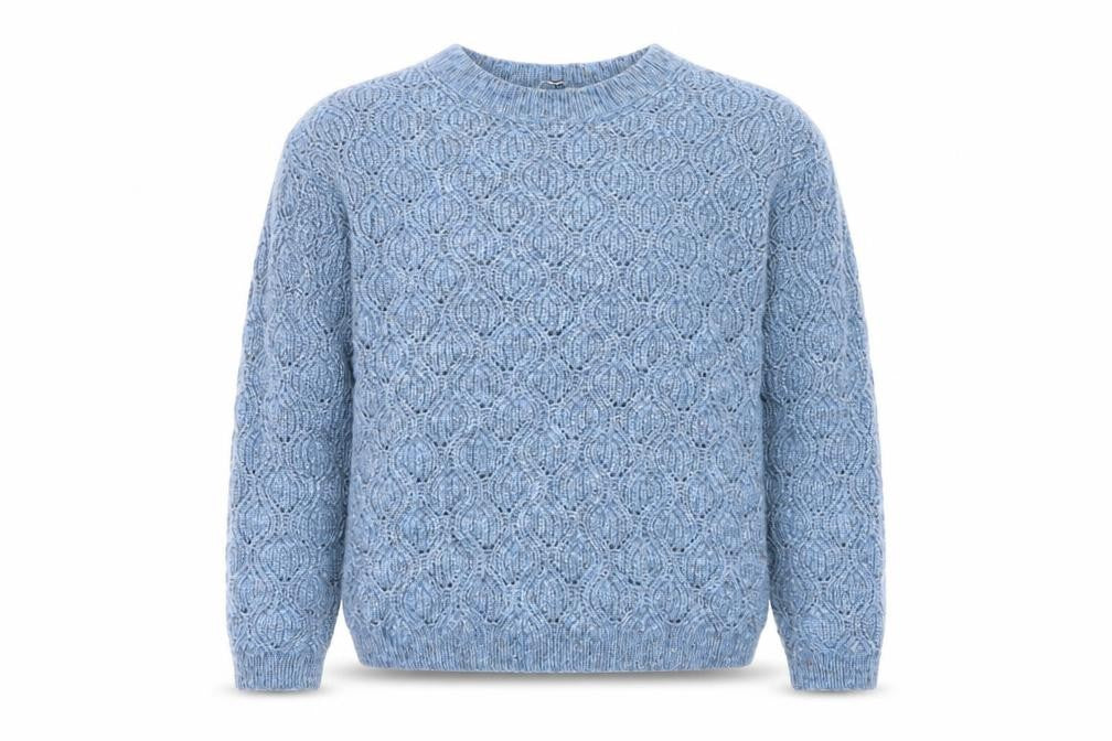 Fat Face Women Blue Chunky Knit Crew Neck Jumper Size 8