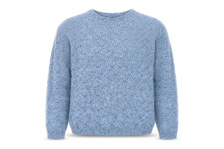 FatFace Women Blue Chunky Knit Crew Neck Jumper Size 8