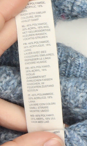 Fat Face Women Blue Chunky Knit Crew Neck Jumper Size 8