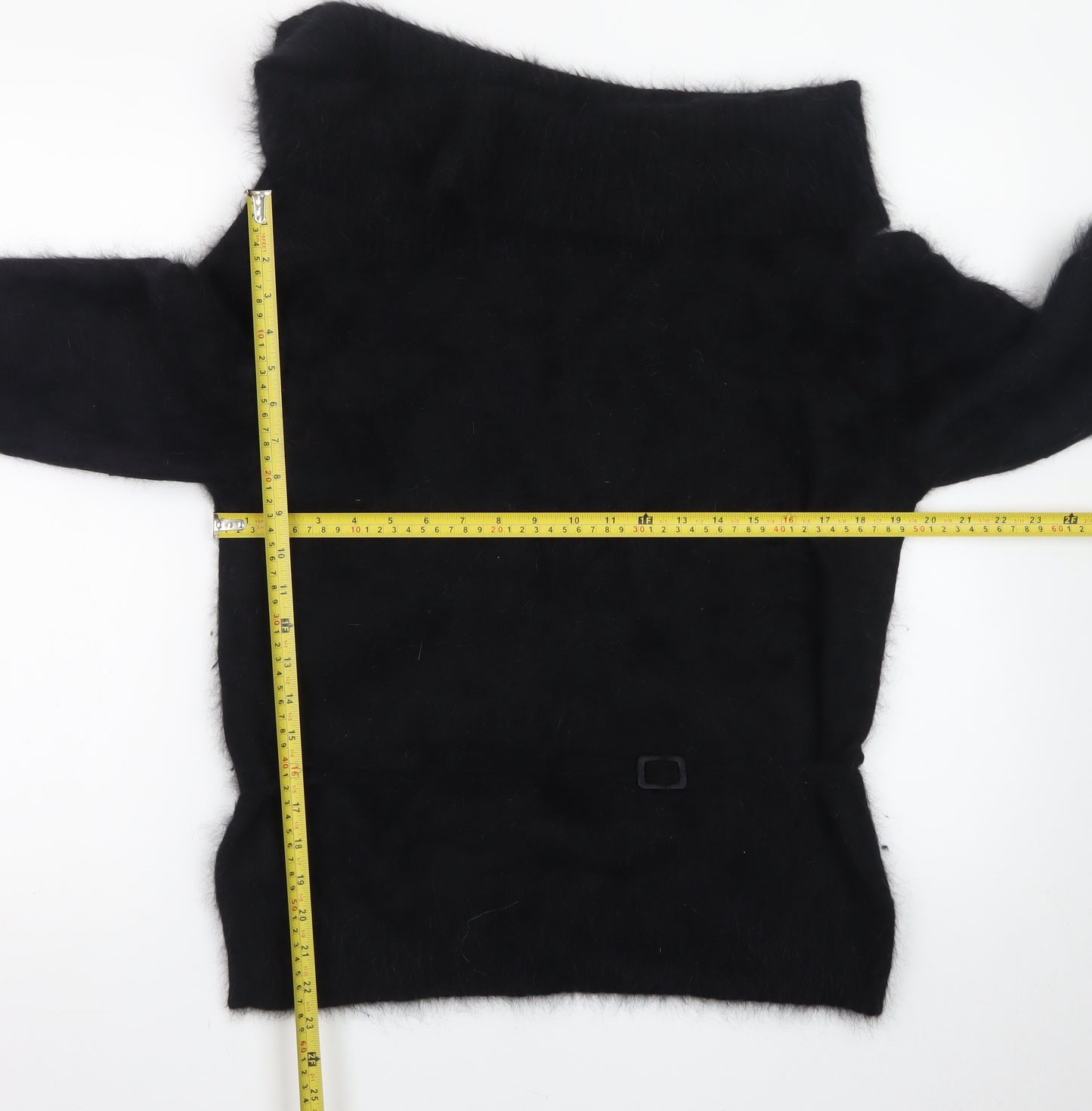 Monsoon Women's Black Angora Mix Cowl Neck Long Sleeve Jumper Size 20