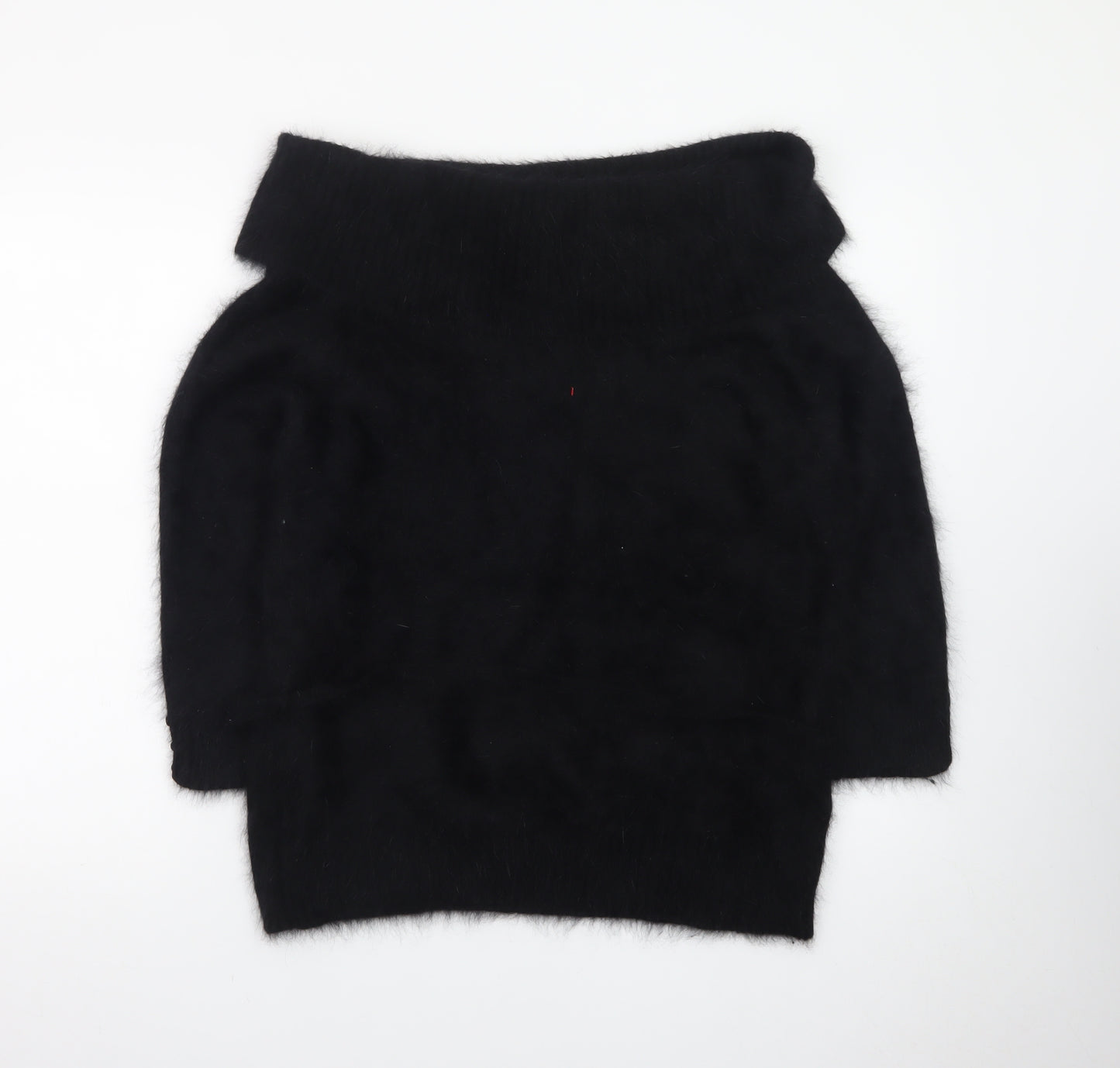 Monsoon Women's Black Angora Mix Cowl Neck Long Sleeve Jumper Size 20