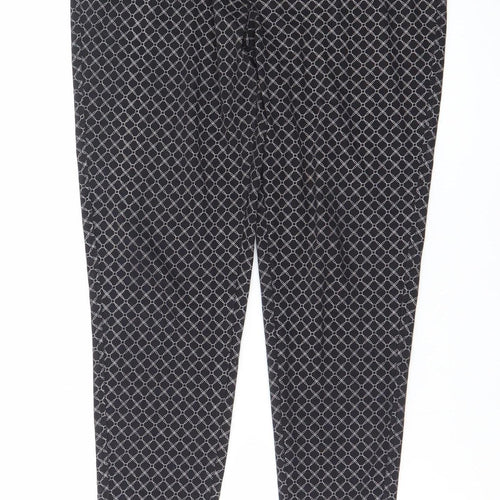 Max Women’s Black Geometric Stretch Skinny Trousers Size 12