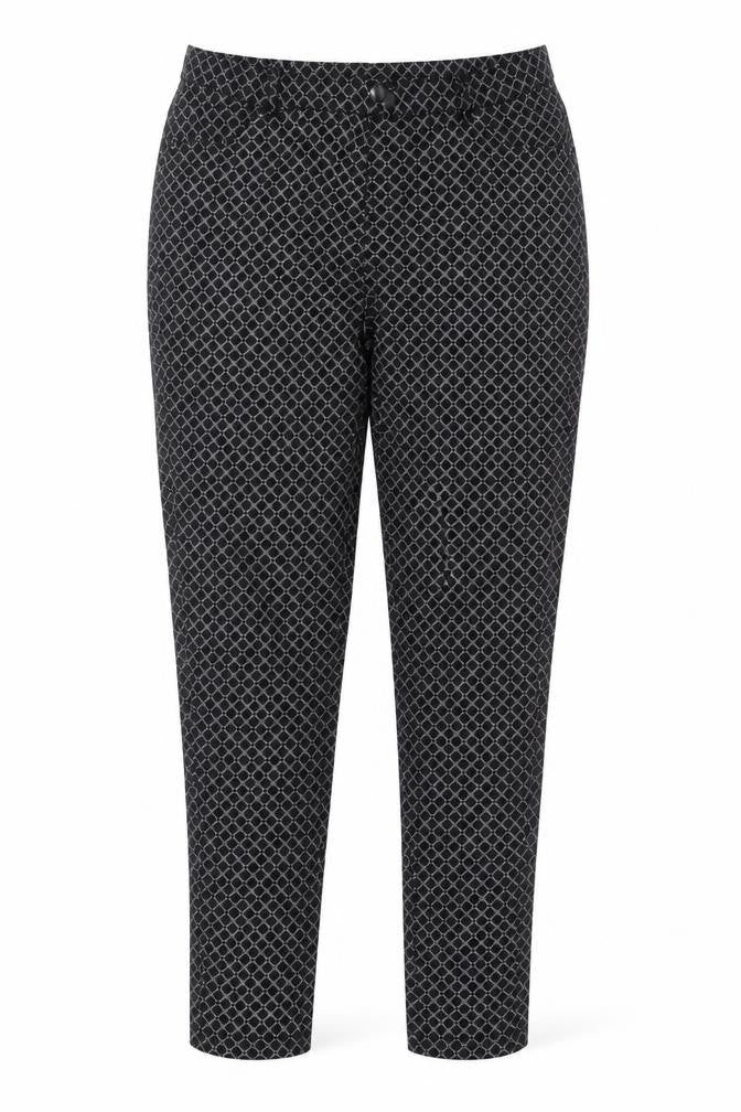 Max Women’s Black Geometric Stretch Skinny Trousers Size 12
