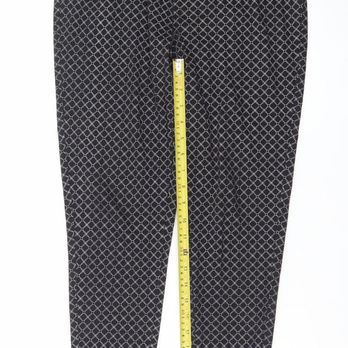 Max Women’s Black Geometric Stretch Skinny Trousers Size 12