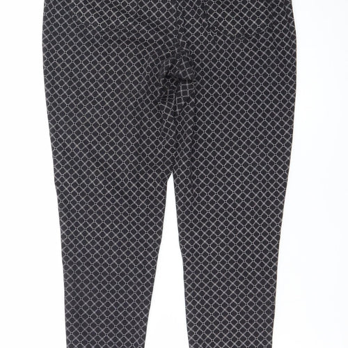 Max Women’s Black Geometric Stretch Skinny Trousers Size 12