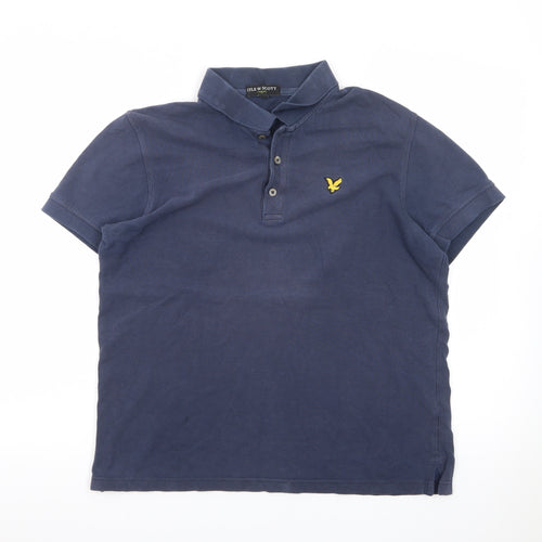 Lyle & Scott Men's Blue Cotton Polo Shirt Size L