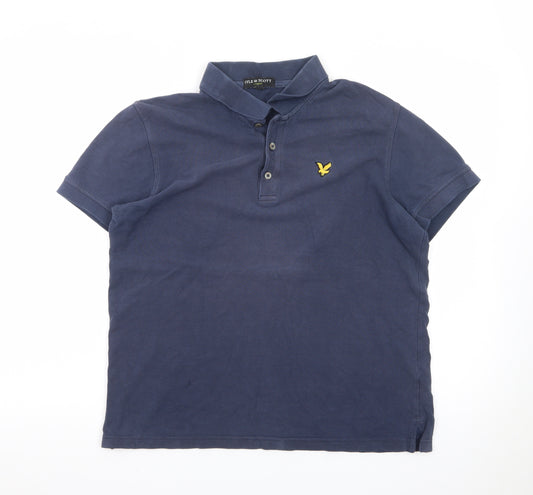 Lyle & Scott Men's Blue Cotton Polo Shirt Size L