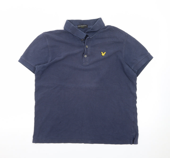 Lyle & Scott Men's Blue Cotton Polo Shirt Size L