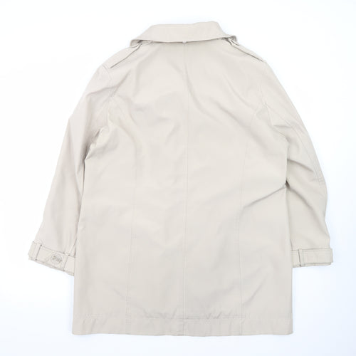 Lakeland Women's Beige Trench Coat Size 16 Collared Mid-Length