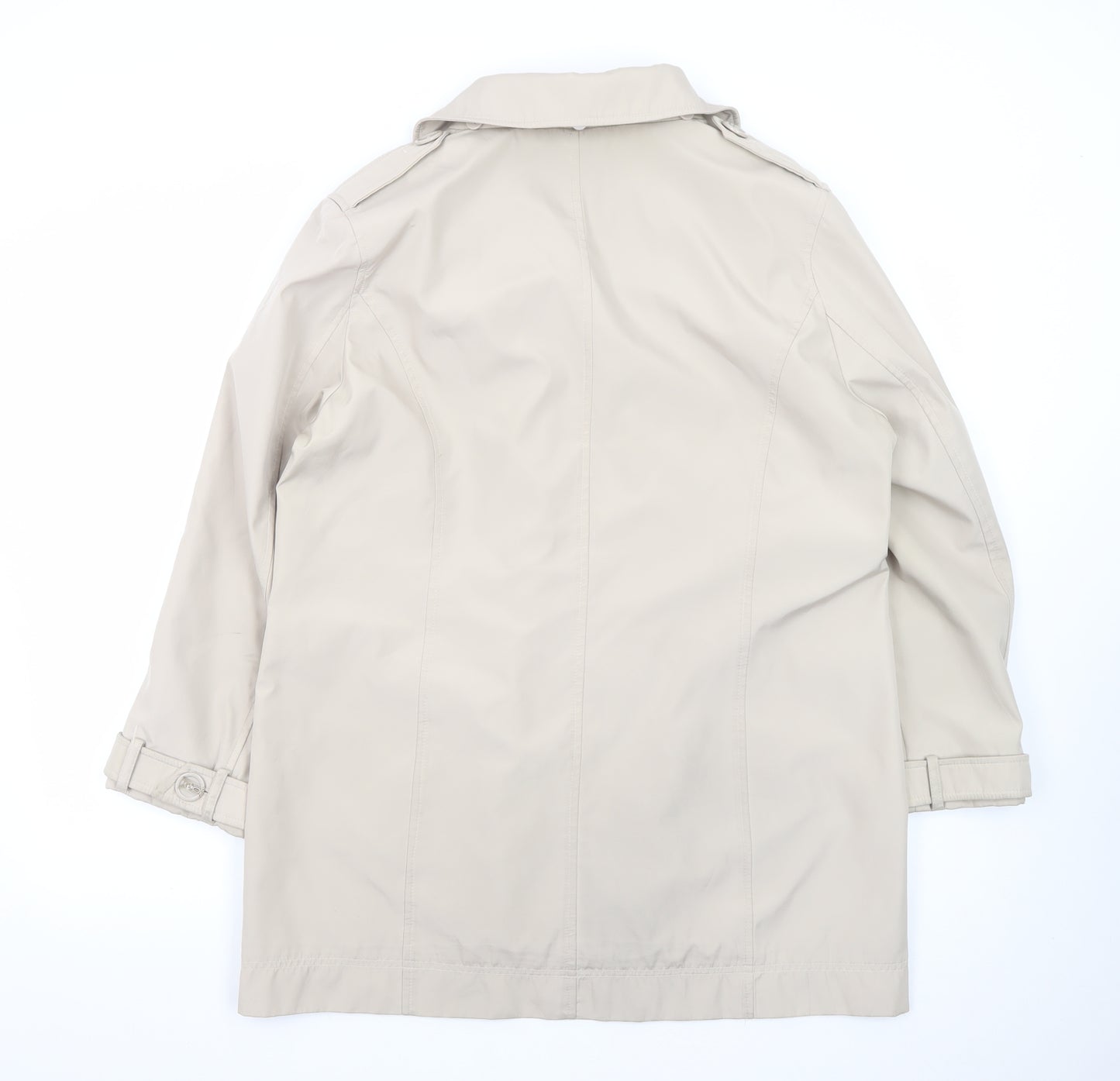 Lakeland Women's Beige Trench Coat Size 16 Collared Mid-Length