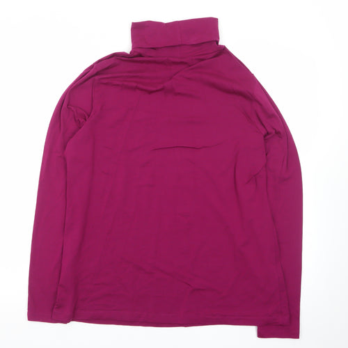Lands' End Women's Purple Roll Neck Long Sleeve Jersey Top XL