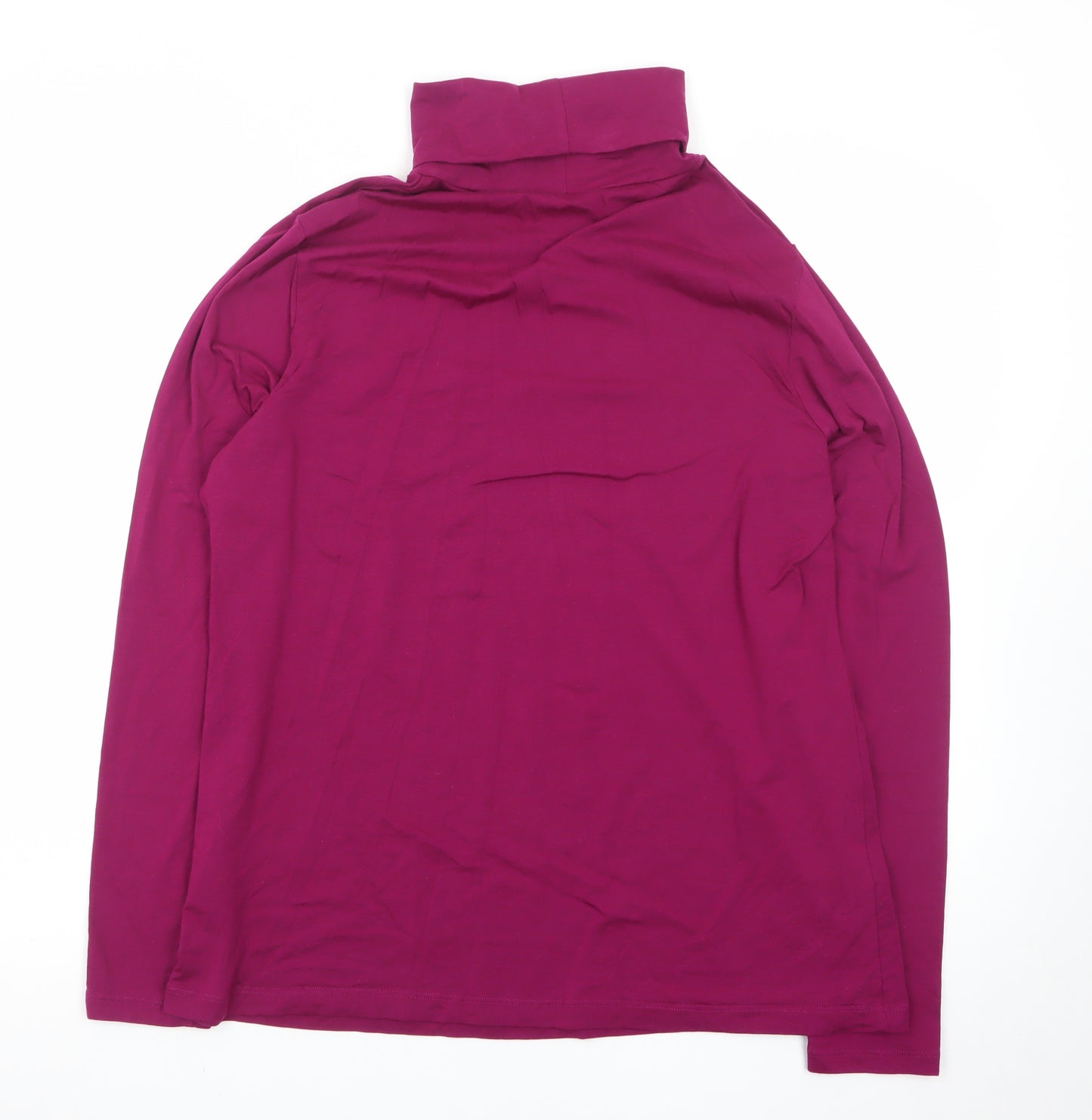 Lands' End Women's Purple Roll Neck Long Sleeve Jersey Top XL