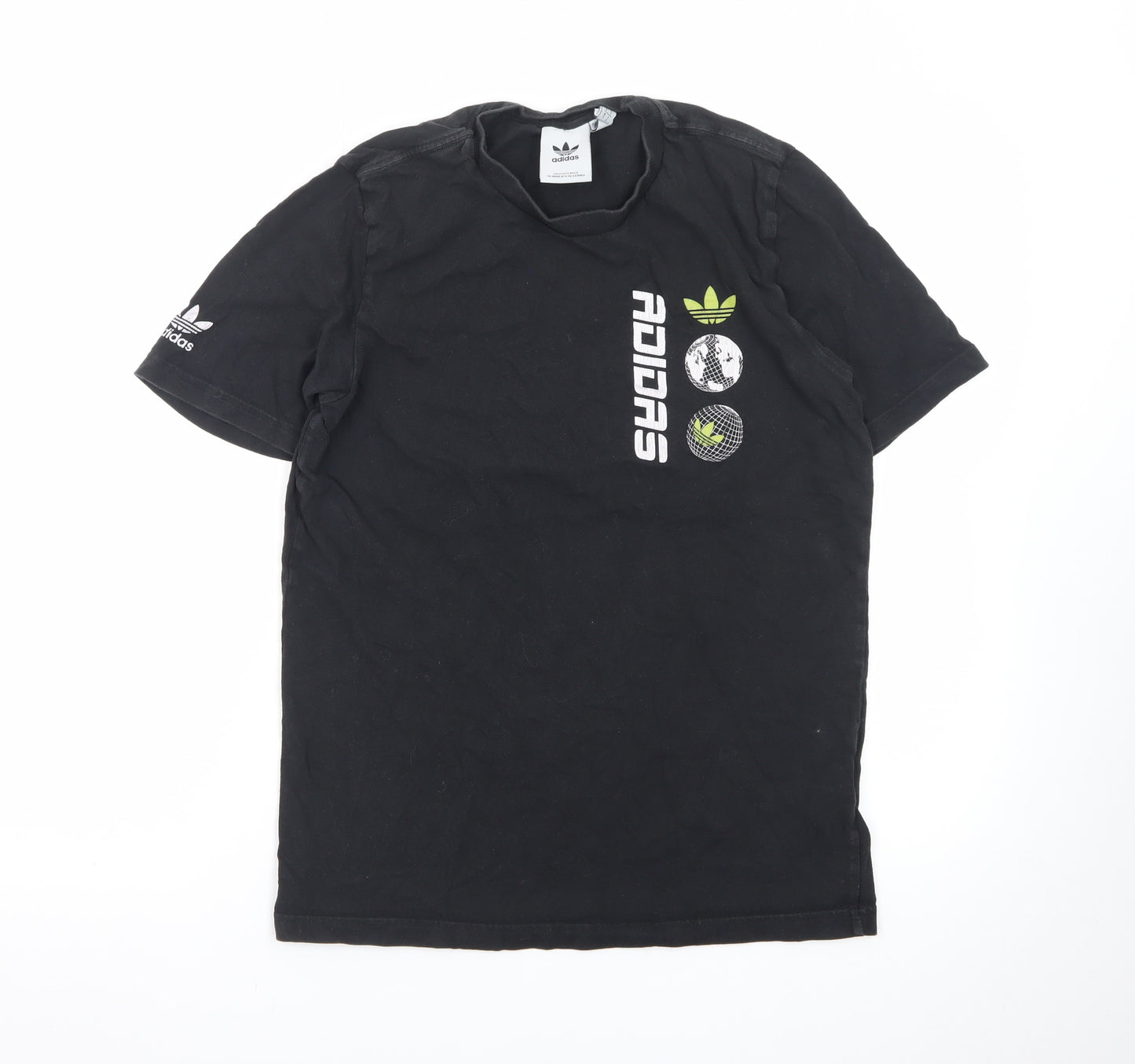 Adidas Men's Black Graphic Trefoil Logo T-Shirt Size S