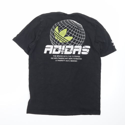 Adidas Men's Black Graphic Trefoil Logo T-Shirt Size S