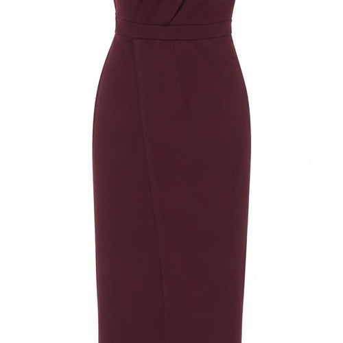 Boohoo Women's Red One Shoulder Bodycon Midi Dress Size 10