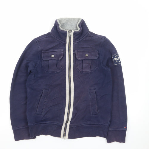 Tommy Hilfiger Boys Navy Blue Zip Up Hoodie Jacket Size 8-10 Years
