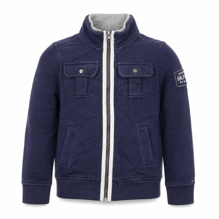 Tommy Hilfiger Boys Navy Blue Zip Up Hoodie Jacket Size 8-10 Years