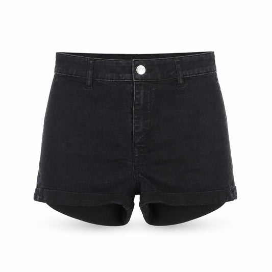 H&M Divided Women’s Black High Rise Denim Hot Pants Shorts Size 8