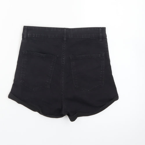 H&M Divided Women’s Black High Rise Denim Hot Pants Shorts Size 8