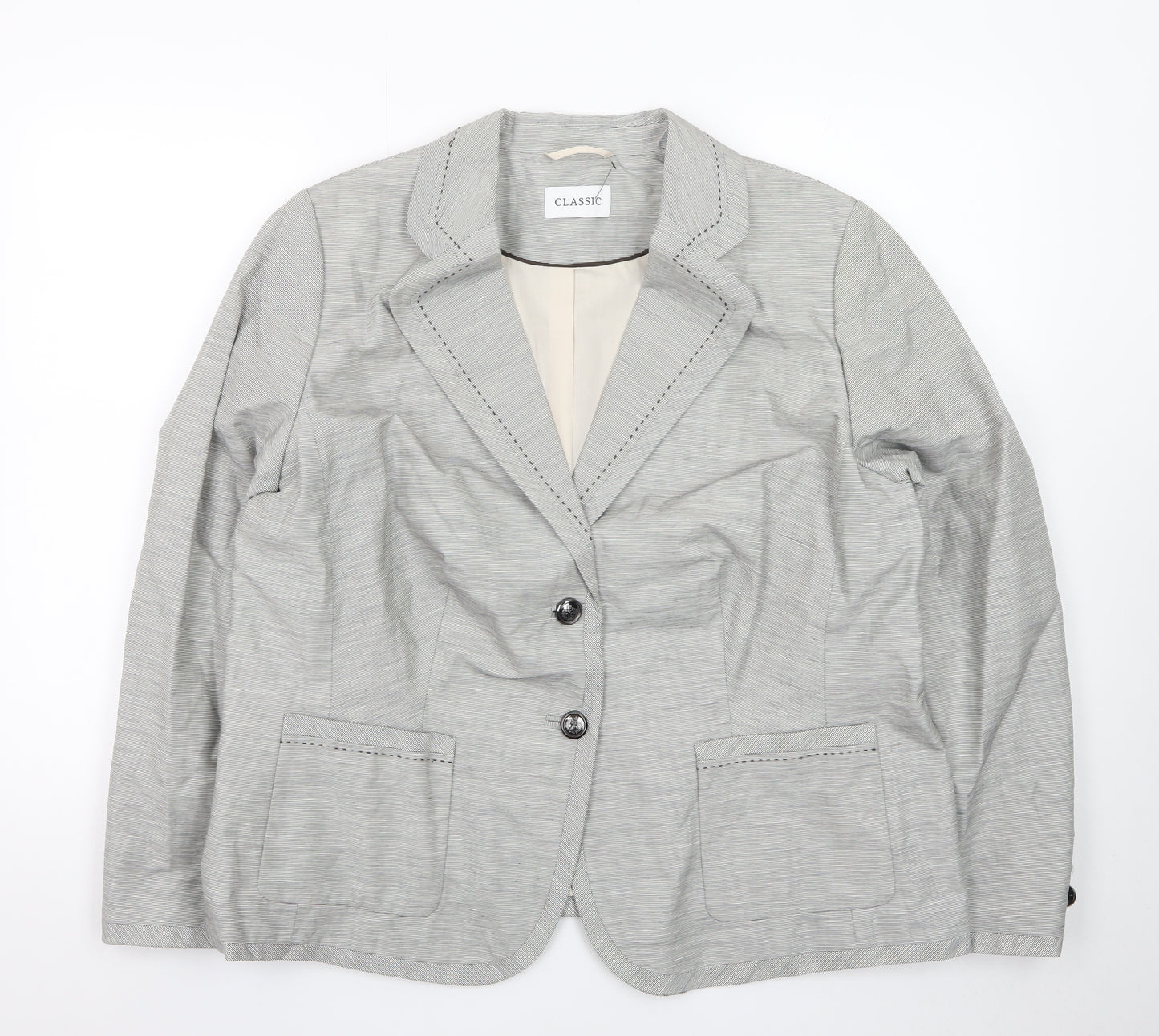 Marks and Spencer Women’s Grey Regular Fit Single Breasted Blazer UK 20