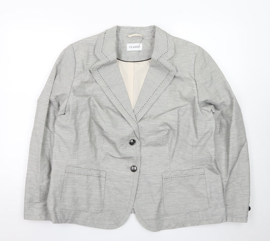 Marks and Spencer Women’s Grey Regular Fit Single Breasted Blazer UK 20