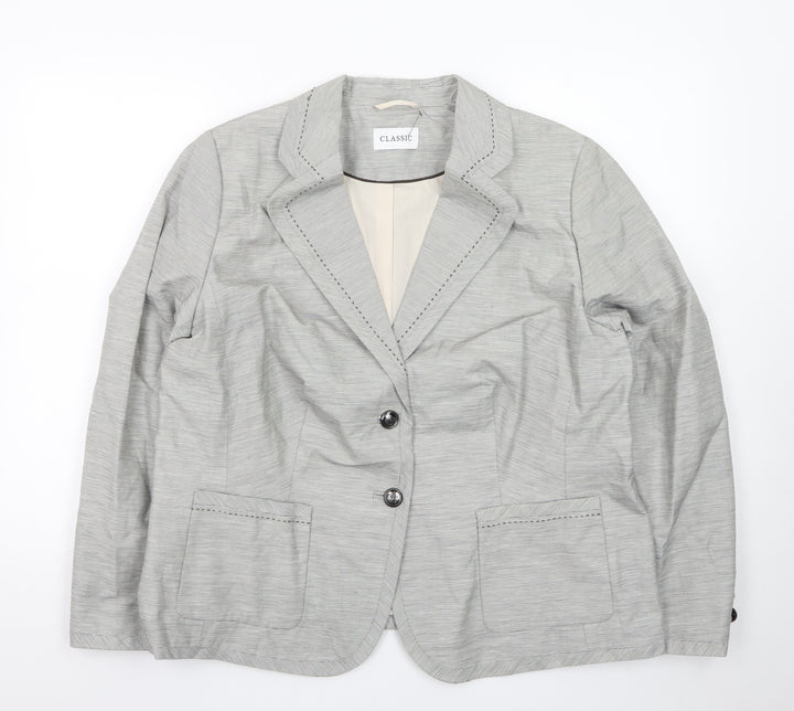 Marks and Spencer Women’s Grey Regular Fit Single Breasted Blazer UK 20