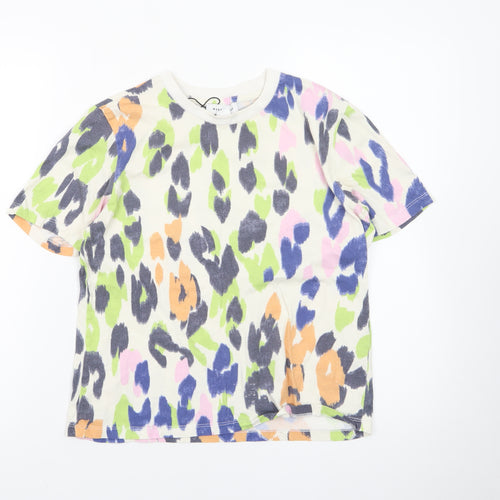 Warehouse Women’s Multicoloured Animal Print Cotton T-Shirt Size 8
