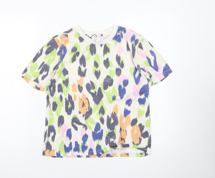 Warehouse Women’s Multicoloured Animal Print Cotton T-Shirt Size 8