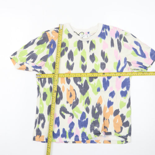 Warehouse Women’s Multicoloured Animal Print Cotton T-Shirt Size 8