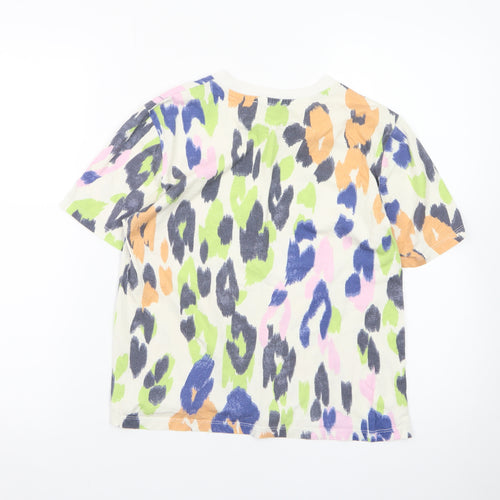Warehouse Women’s Multicoloured Animal Print Cotton T-Shirt Size 8