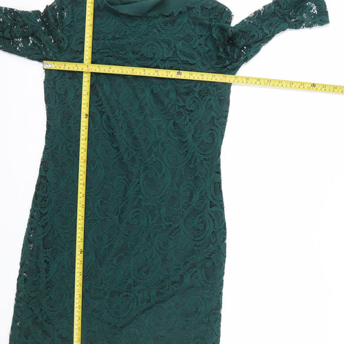 Dorothy Perkins Women’s Green Lace Sheath Dress Size 8