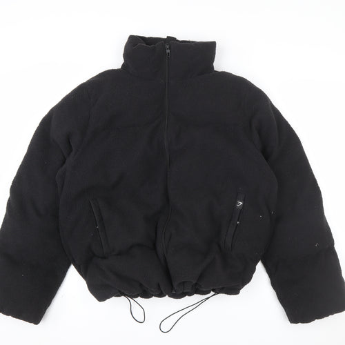 Gymshark Men Black Fleece Zip Jacket L Warm Winter Casual