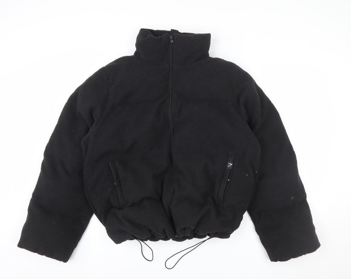 Gymshark Men Black Fleece Zip Jacket L Warm Winter Casual