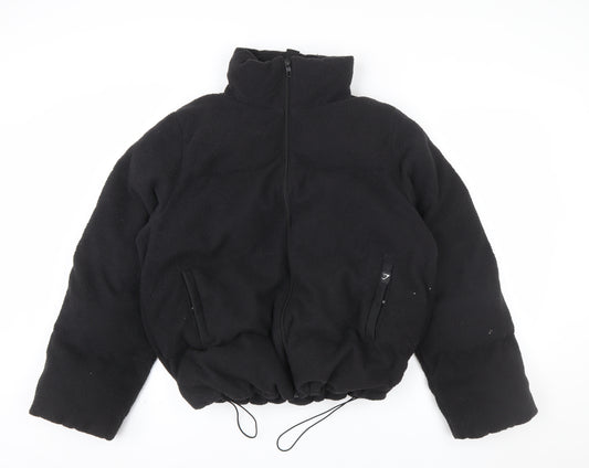 Gymshark Men Black Fleece Zip Jacket L Warm Winter Casual