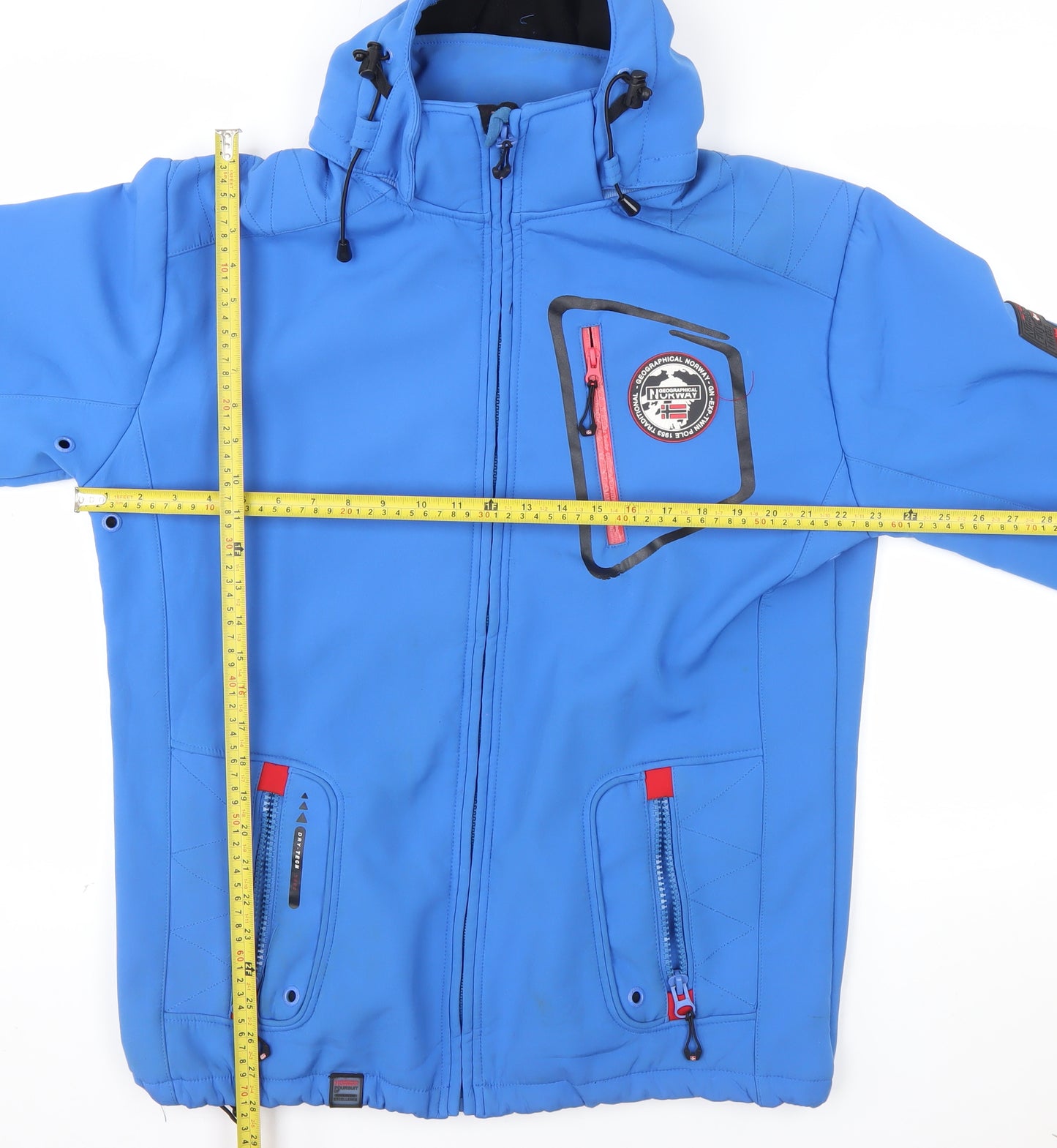 Geographical Norway Men Blue XL Softshell Hooded Jacket Windproof