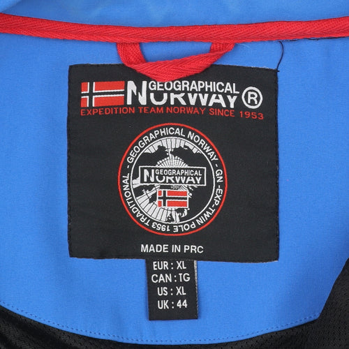 Geographical Norway Men Blue XL Softshell Hooded Jacket Windproof