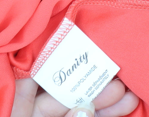 Dainty Women’s Orange Fit & Flare Lace Cocktail Dress Size S