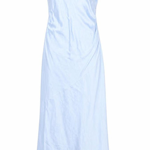 Boohoo Women’s Blue Satin Cowl Neck Long Slip Dress Size 10