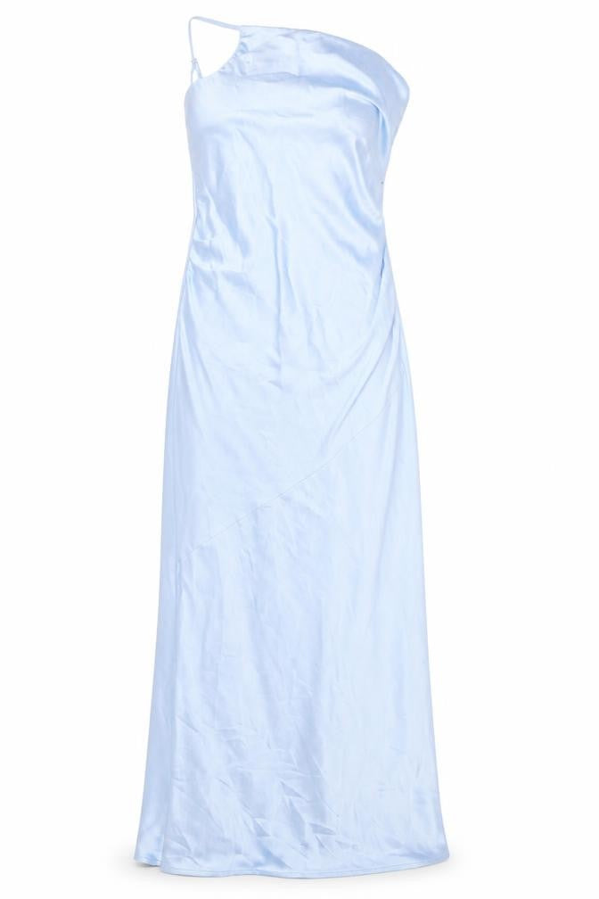 Boohoo Women’s Blue Satin Cowl Neck Long Slip Dress Size 10