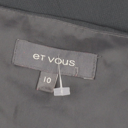 Et Vous Women Grey Size 10 Shift Ruffle Chiffon Party Dress