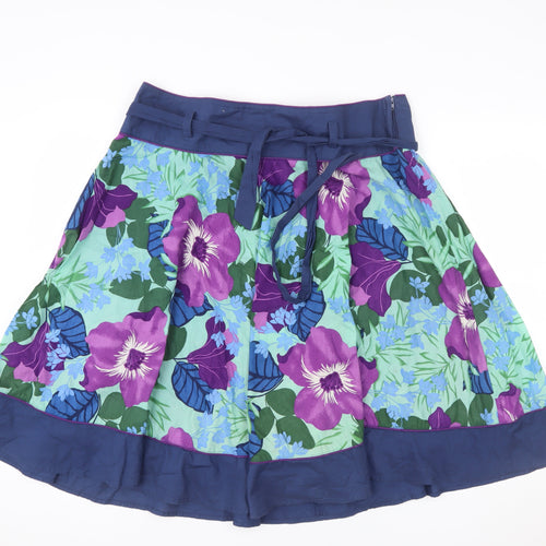 New Look Women’s Multicoloured Floral A-Line Knee Length Skirt Size 16