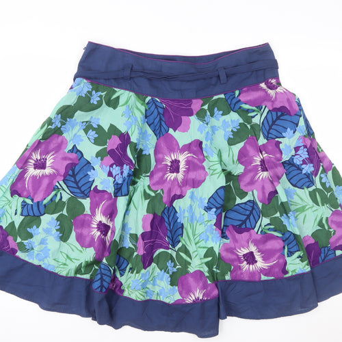 New Look Women’s Multicoloured Floral A-Line Knee Length Skirt Size 16