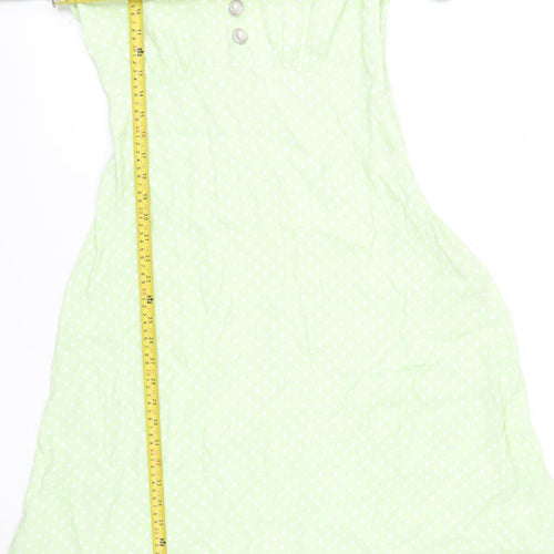 Finery Women Green Polka Dot Midi Fit & Flare Dress Size 10