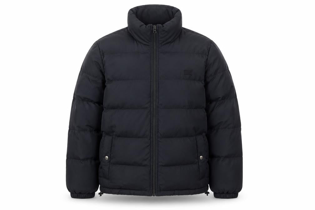 Front view of Levi's Men's Black XS Puffer Jacket Winter Coat