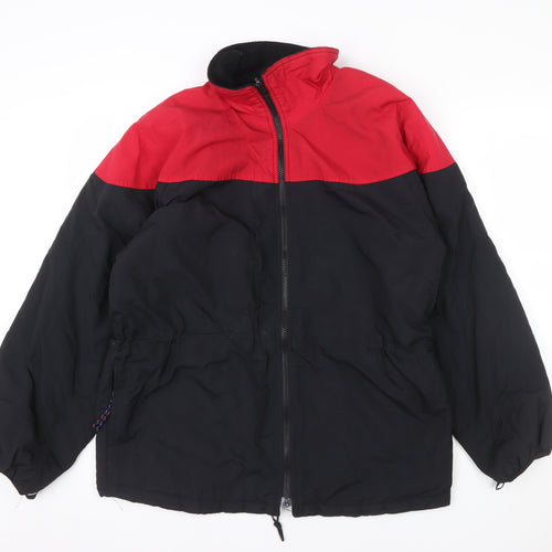 PSC Tech Wear Men's Black Red Windbreaker Jacket Medium Nylon