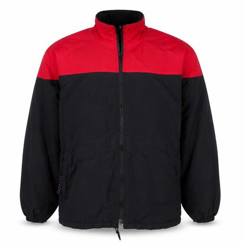 PSC Tech Wear Men's Black Red Windbreaker Jacket Medium Nylon